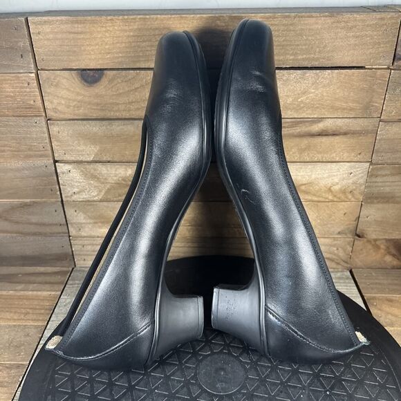 SAS Milano Womens Size 9N Black Leather Slip On Pump Block Heel Shoes - Picture 9 of 10
